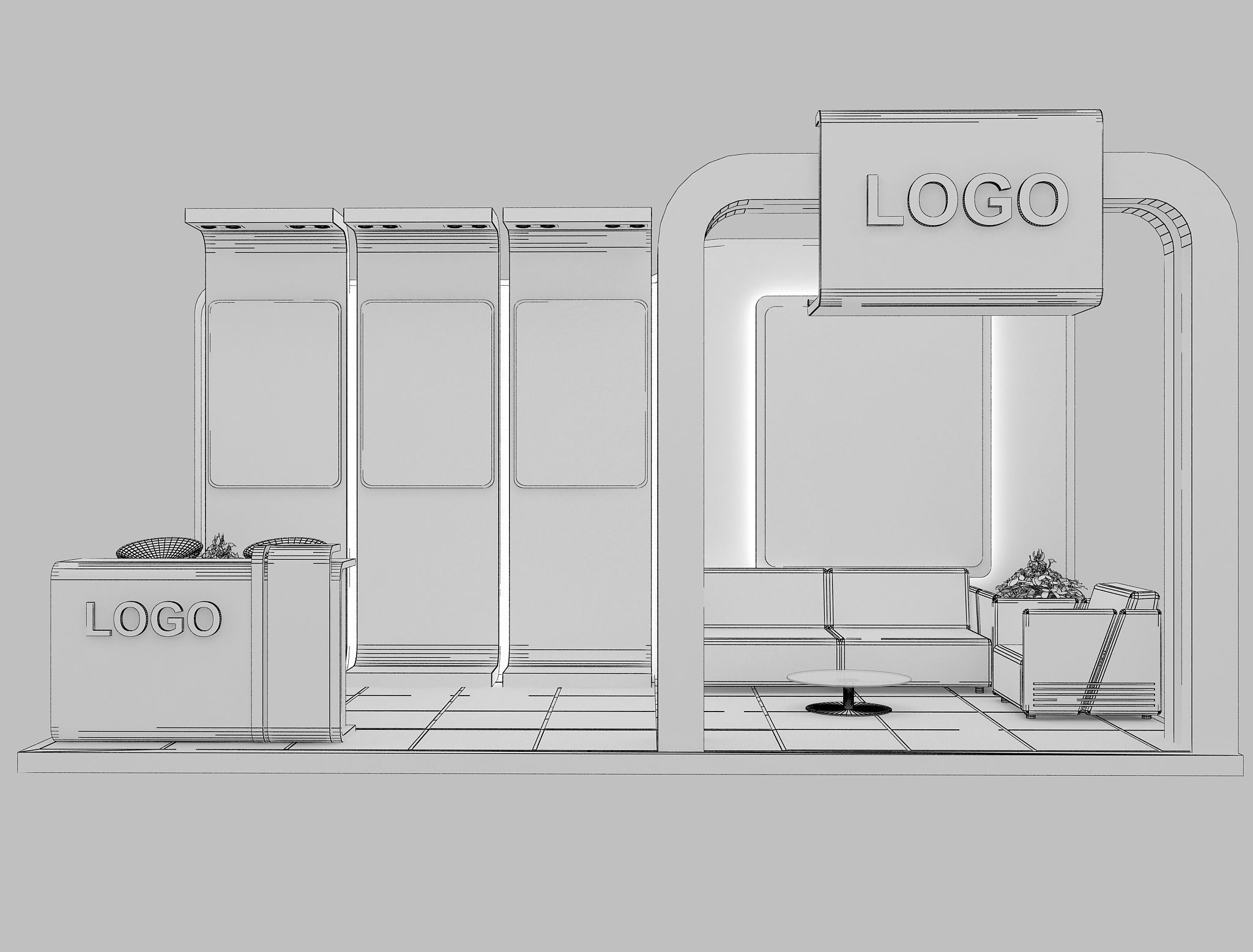 Booth Exhibition Stand a8 3D model_3