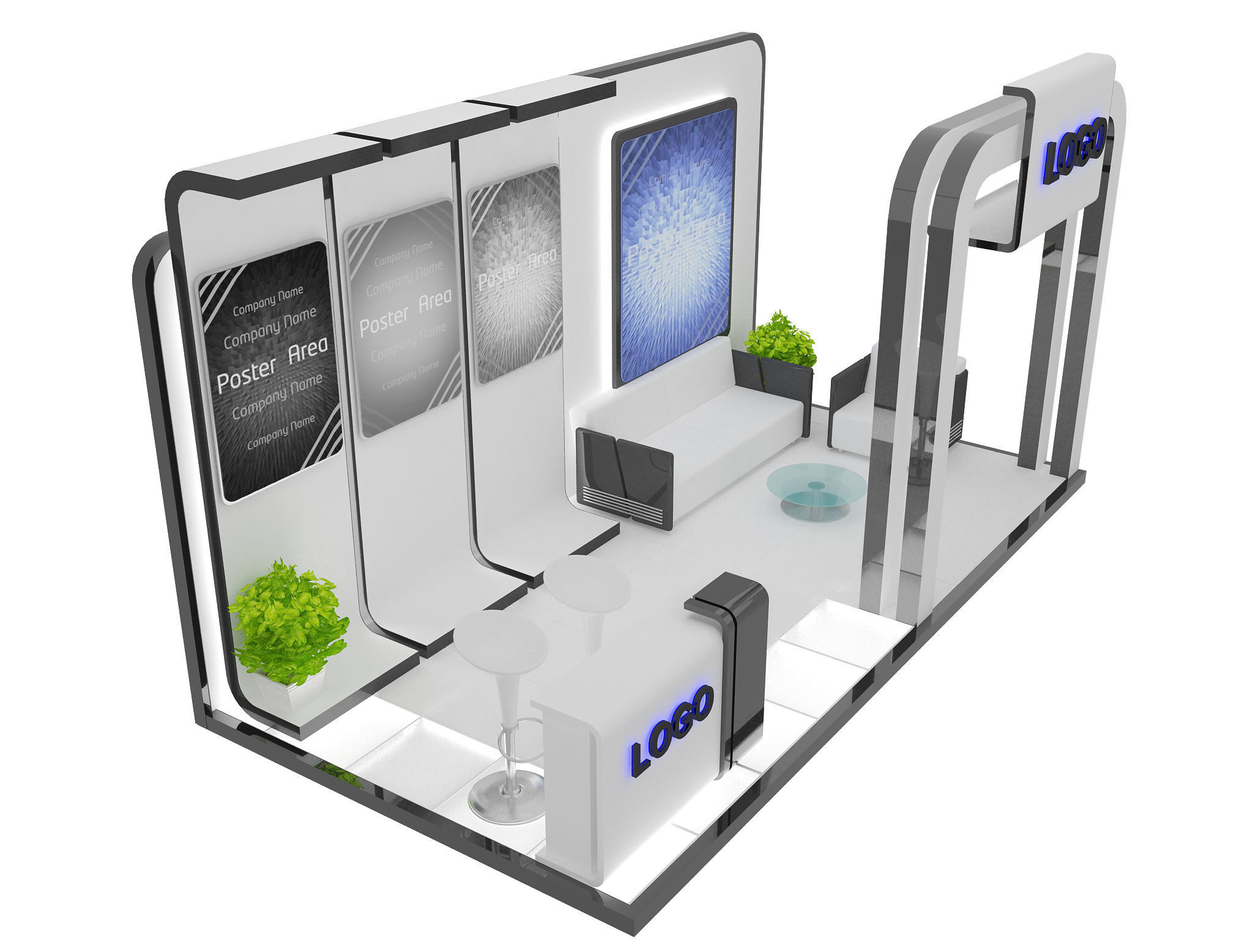 Booth Exhibition Stand a8 3D model_6