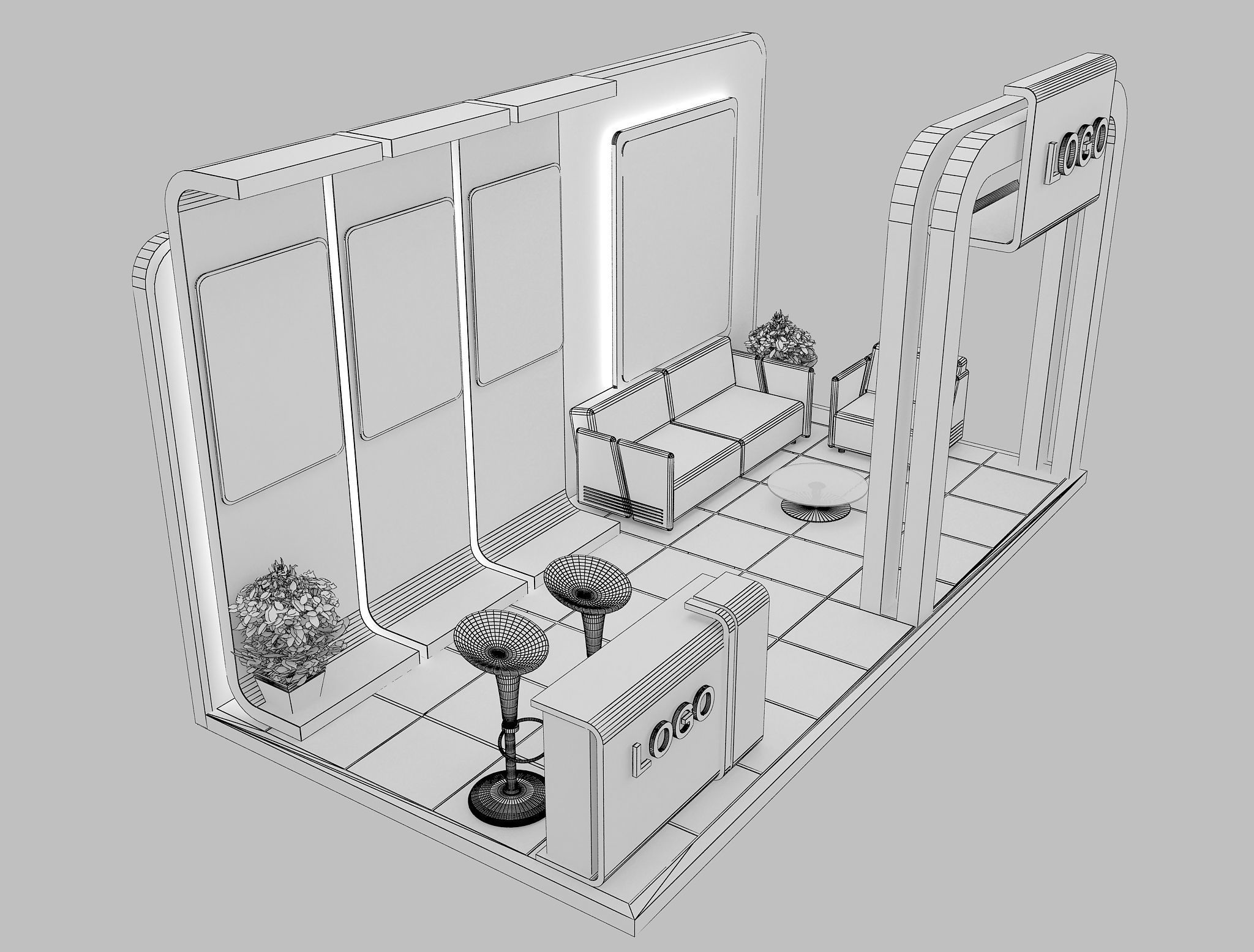 Booth Exhibition Stand a8 3D model_7