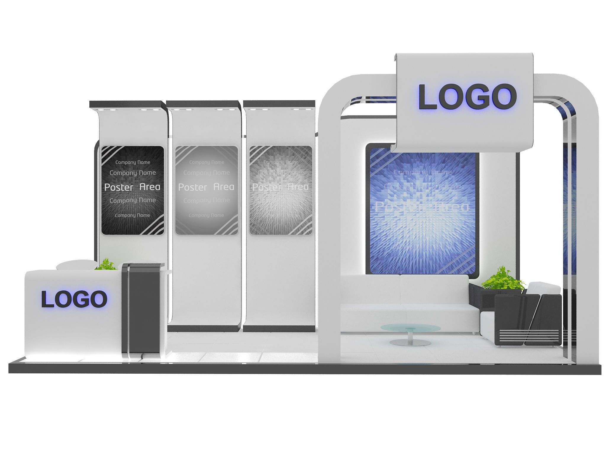 Booth Exhibition Stand a8 3D model_2