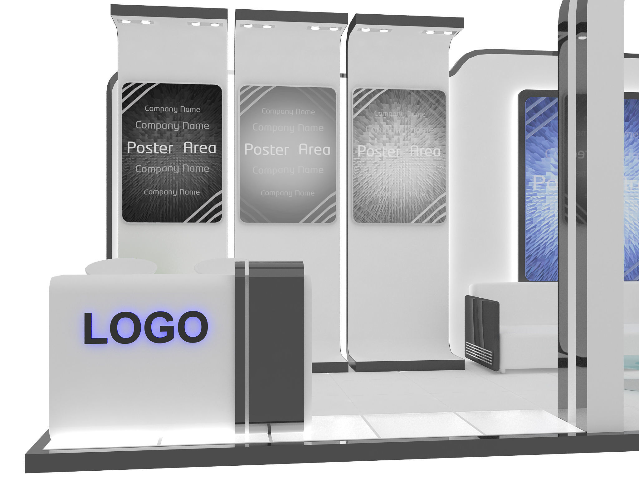 Booth Exhibition Stand a8 3D model_12