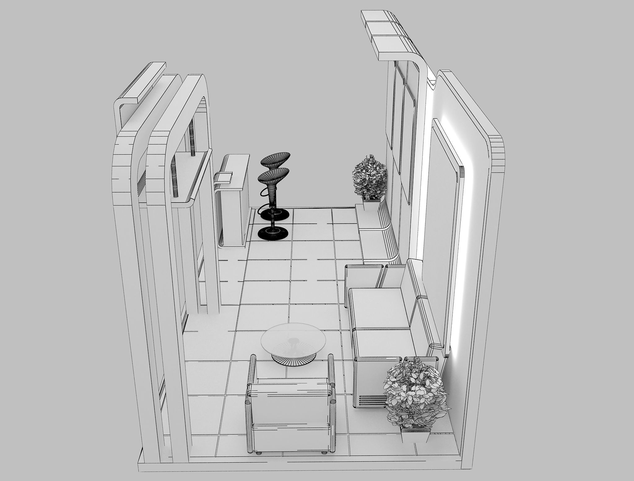 Booth Exhibition Stand a8 3D model_9