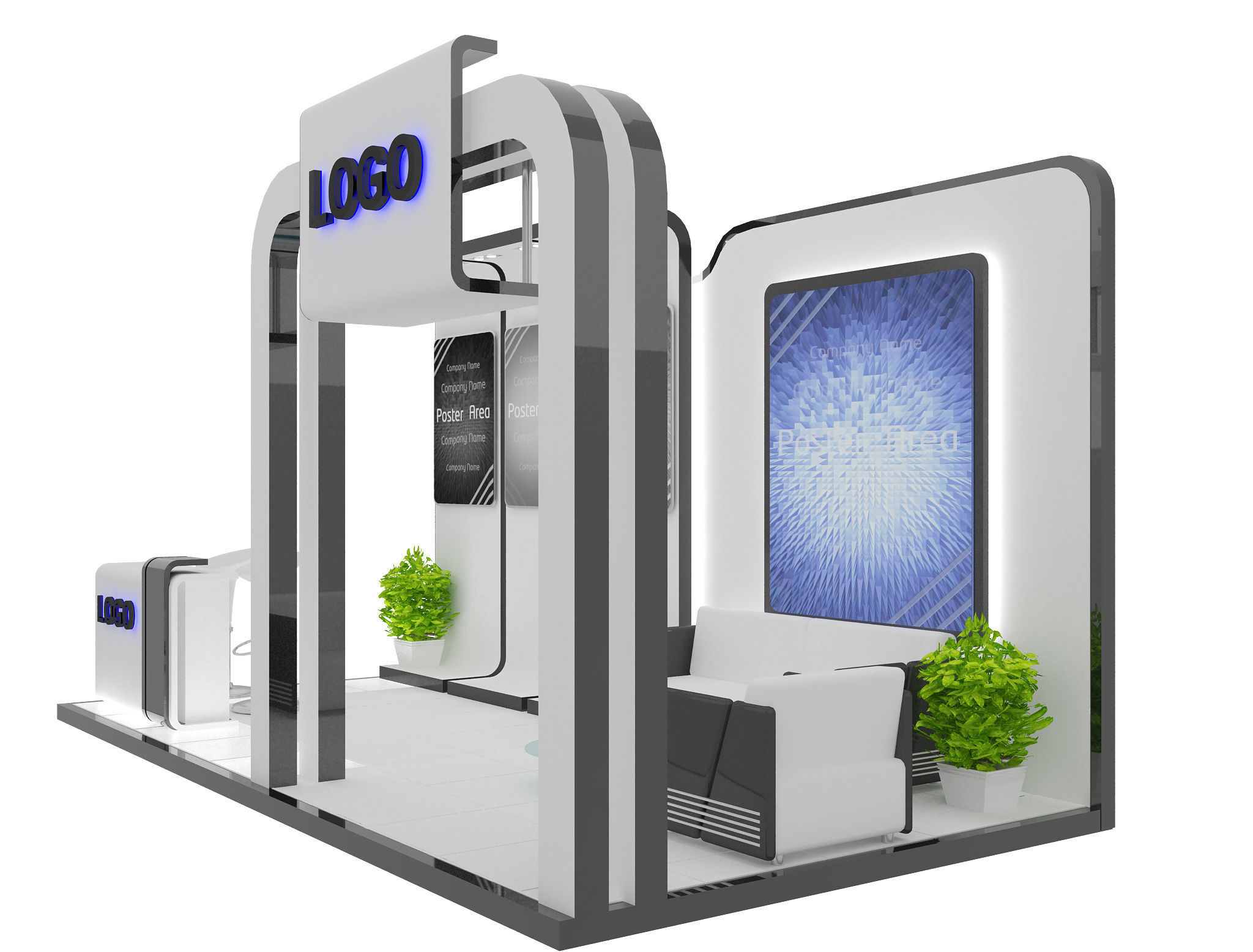 Booth Exhibition Stand a8 3D model_4