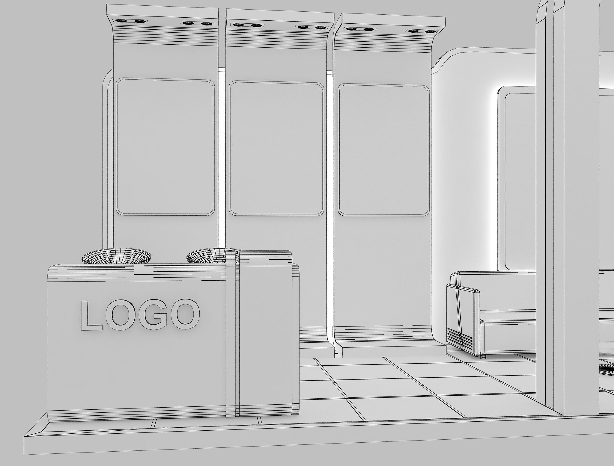 Booth Exhibition Stand a8 3D model_13