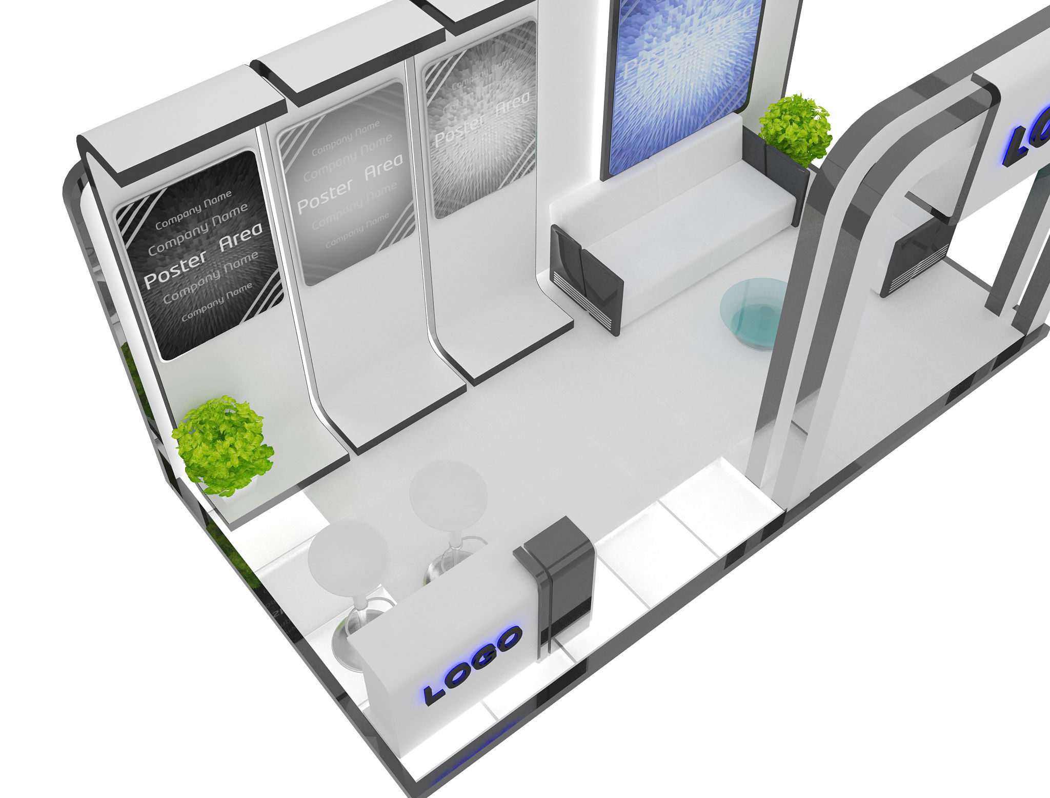 Booth Exhibition Stand a8 3D model_10