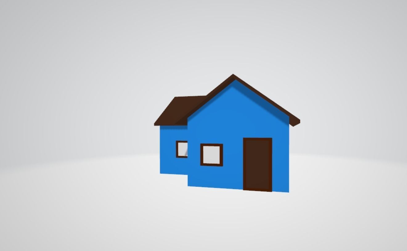 Simple House Low Poly Free low-poly 3D model_1