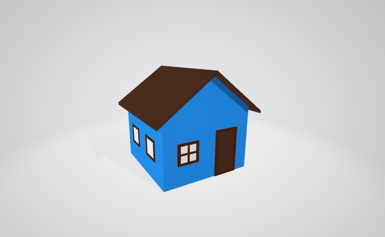 Simple House Low Poly Free low-poly 3D model_2