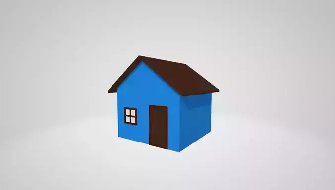 Simple House Low Poly Free low-poly 3D model