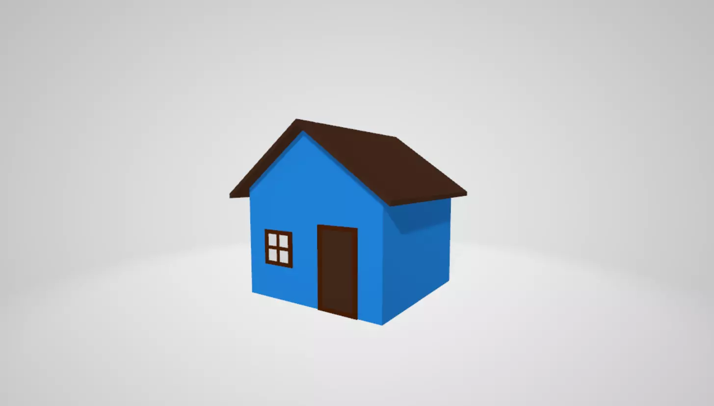 Simple House Low Poly Free low-poly 3D model_0