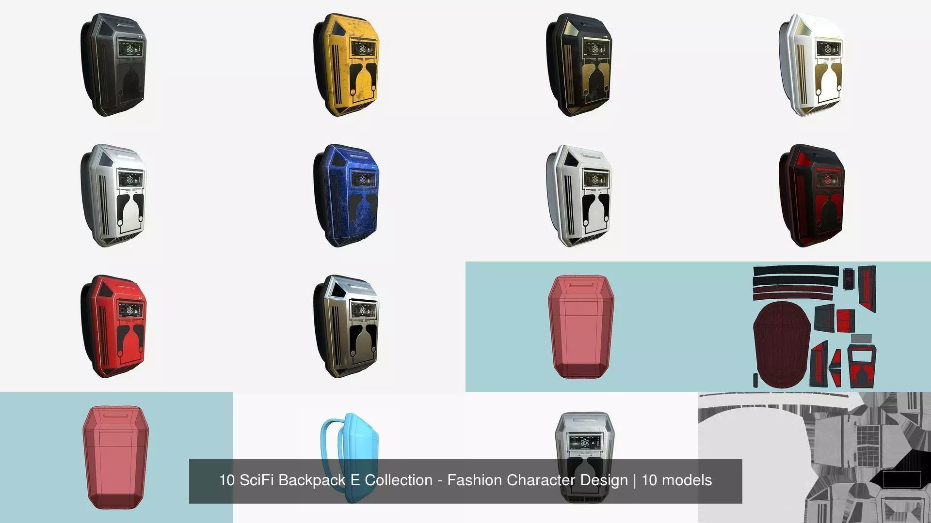 10 SciFi Backpack E Collection - Fashion Character Design _1