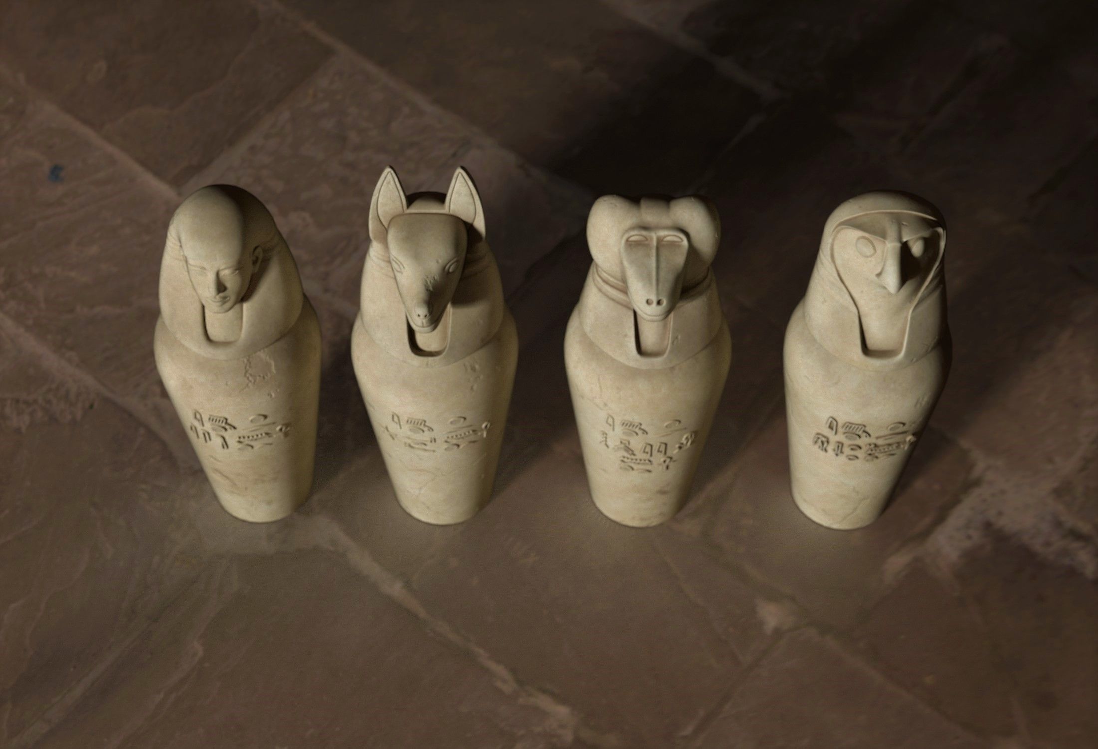 Canopic Jars 3D model_3