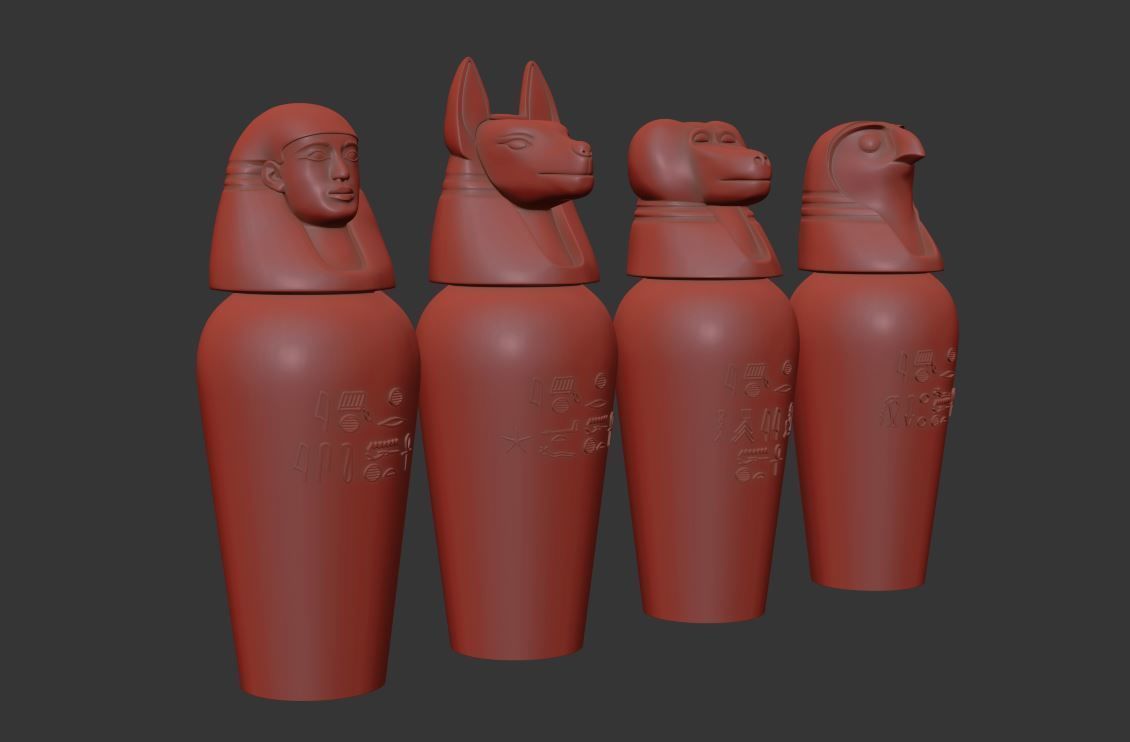 Canopic Jars 3D model_5