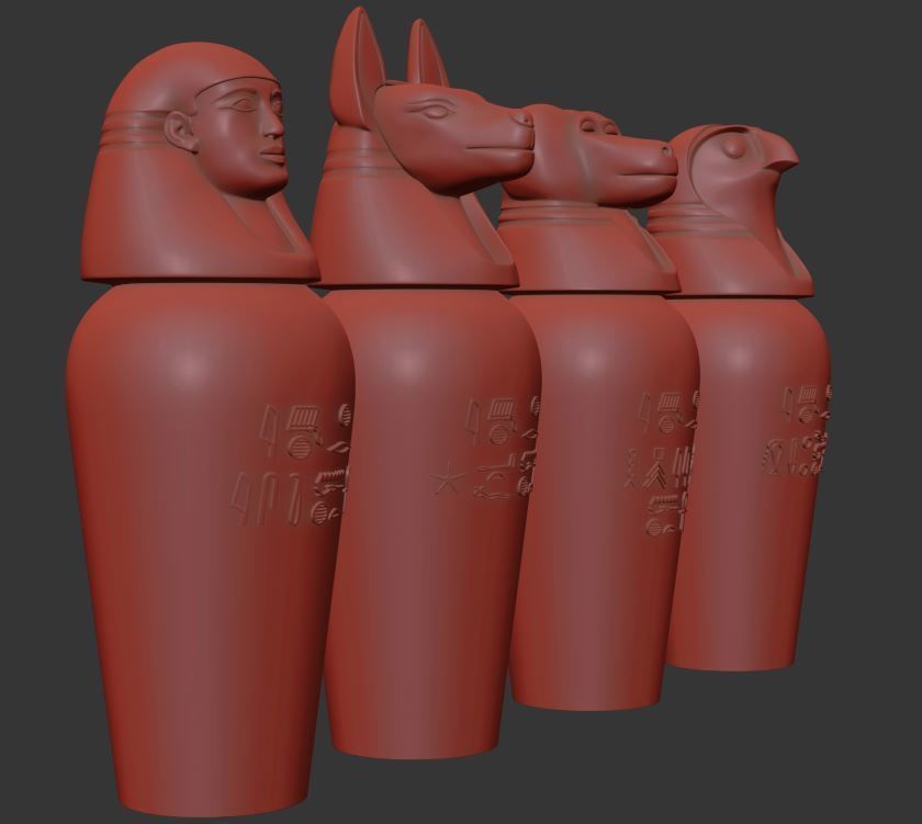Canopic Jars 3D model_11