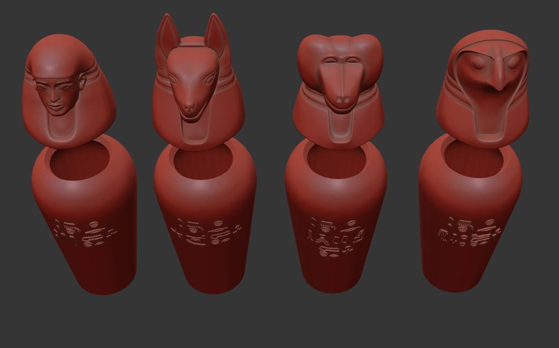 Canopic Jars 3D model_13