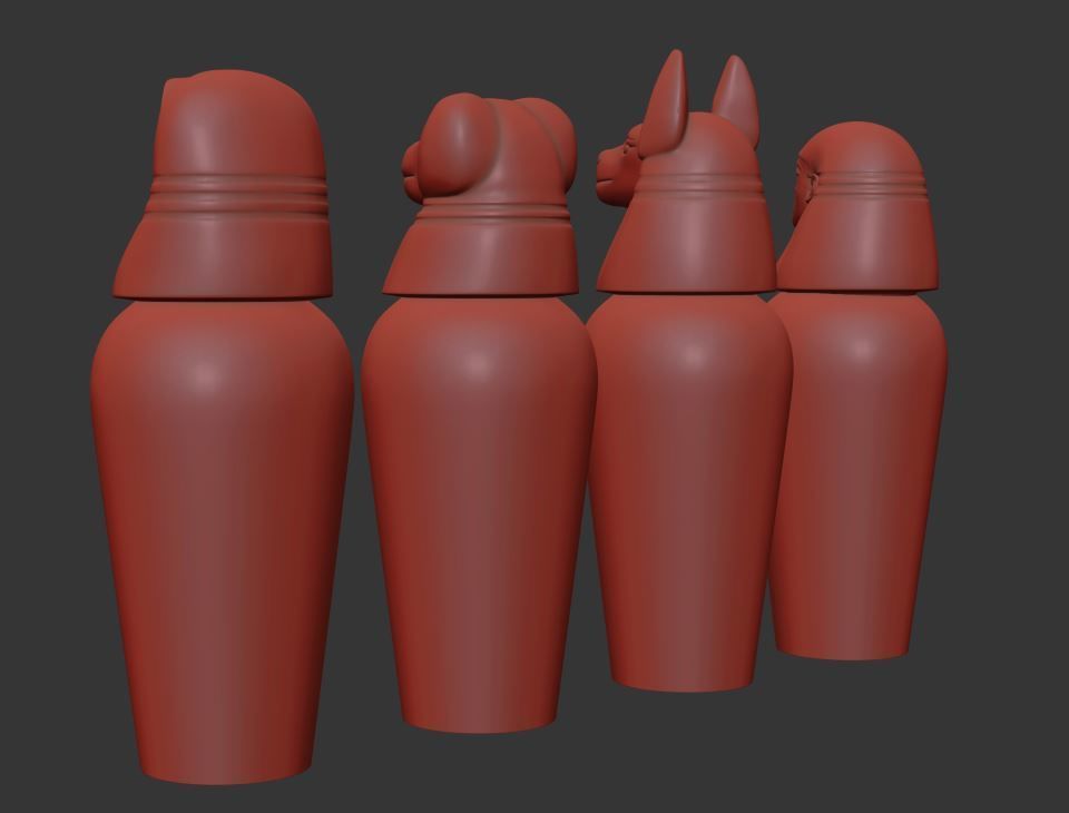 Canopic Jars 3D model_12