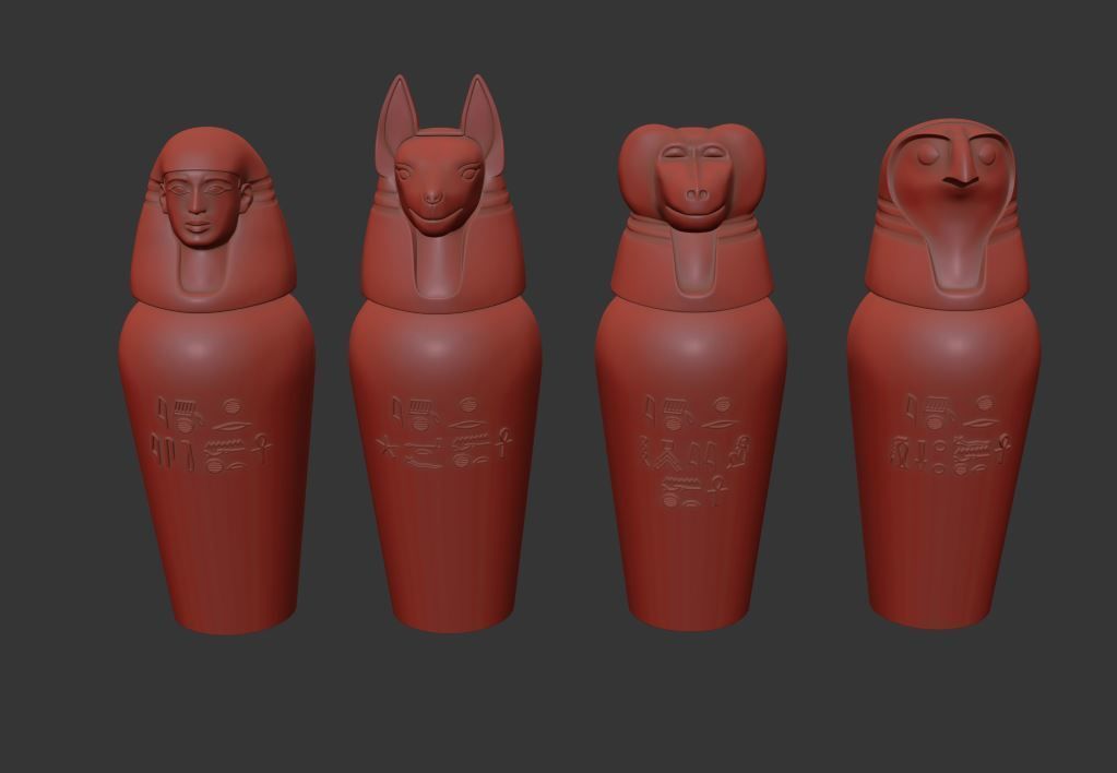 Canopic Jars 3D model_7
