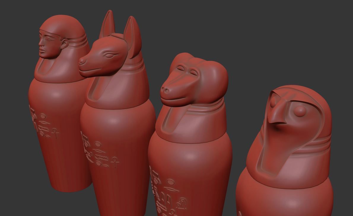 Canopic Jars 3D model_8
