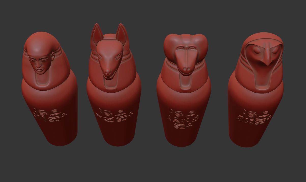 Canopic Jars 3D model_10