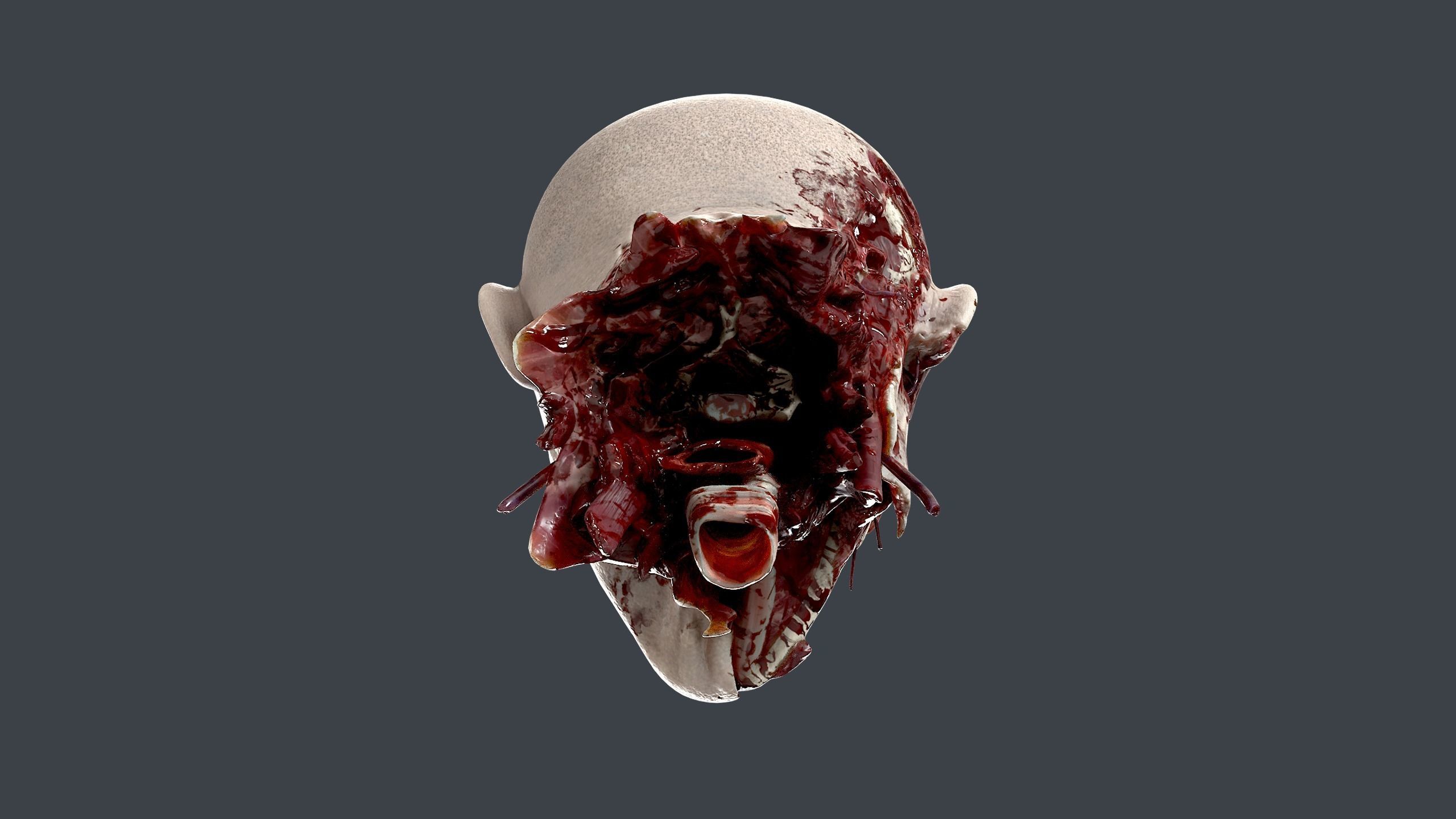 Severed Head 2 Low-poly 3D model_8