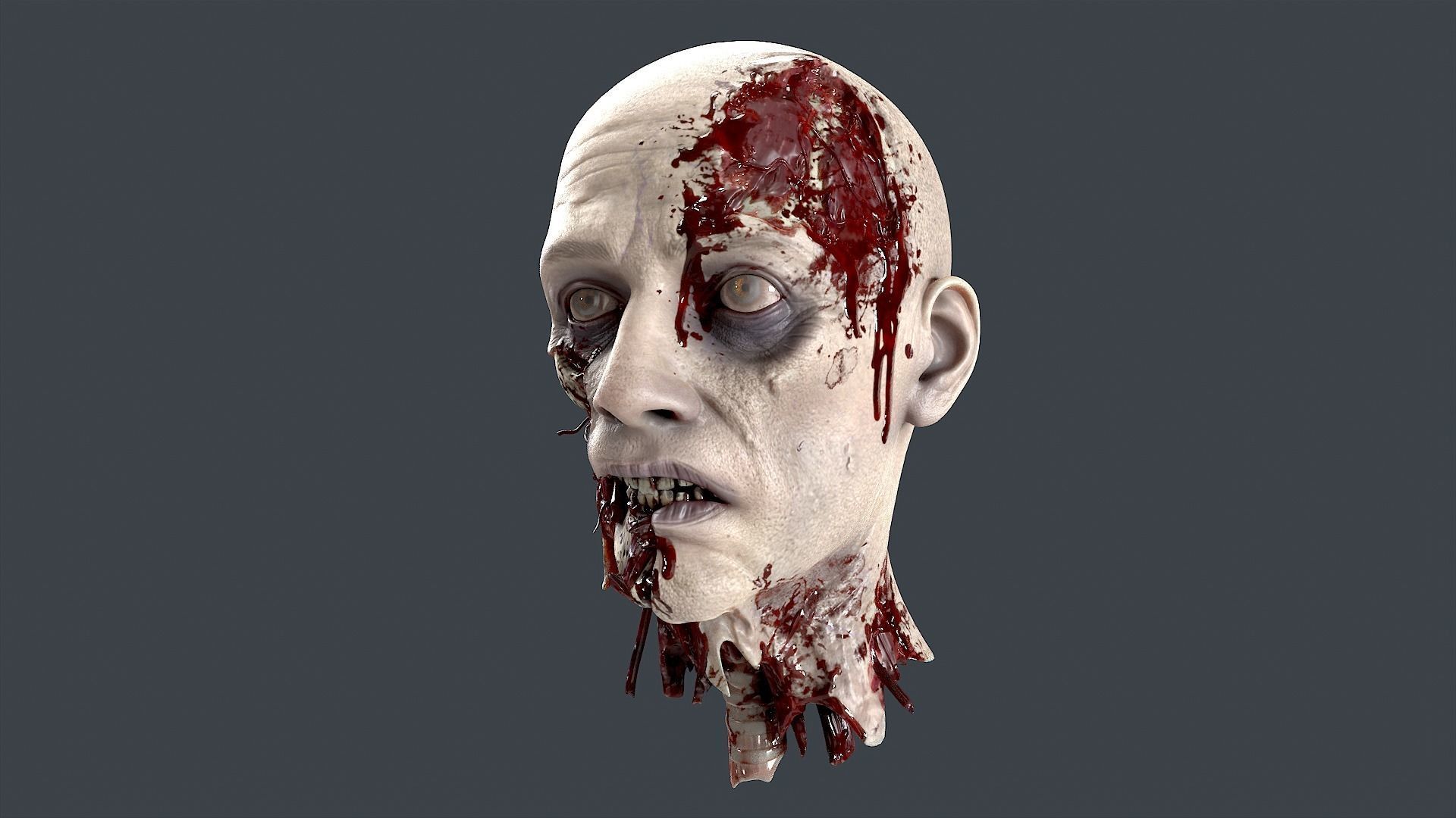 Severed Head 2 Low-poly 3D model_5