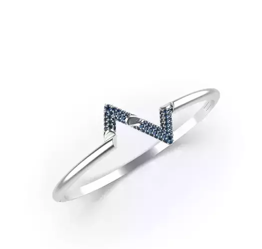 bracelet sterling silver ring with sapphires