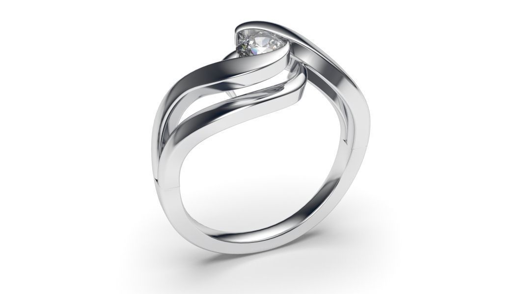 solitaire with ring sizes  8 part S100 3D print model_6