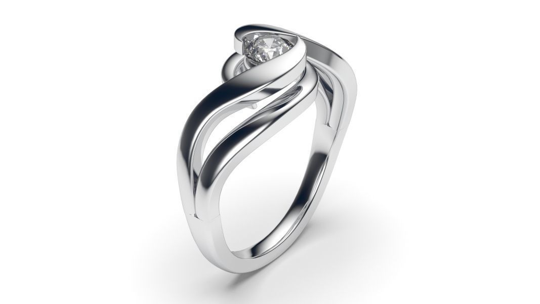 solitaire with ring sizes  8 part S100 3D print model_11