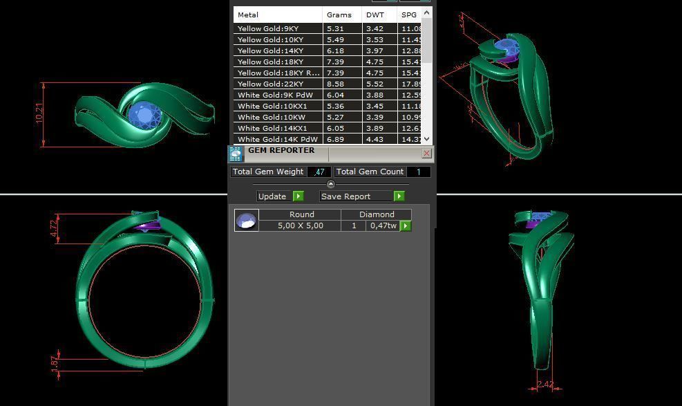 solitaire with ring sizes  8 part S100 3D print model_12