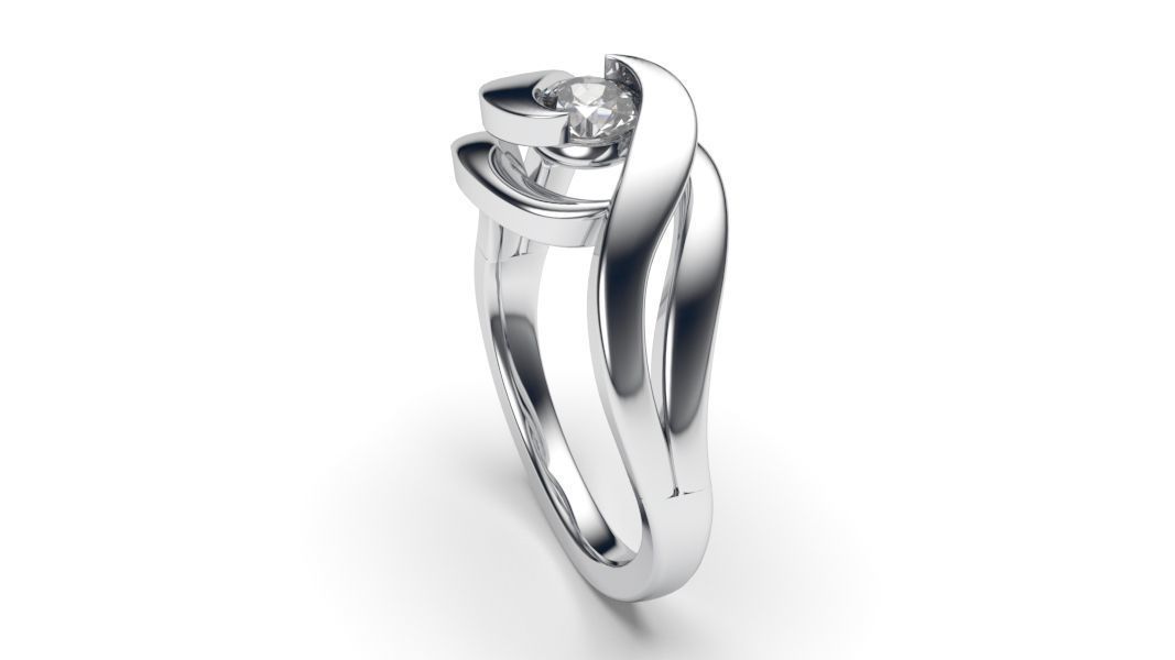 solitaire with ring sizes  8 part S100 3D print model_1