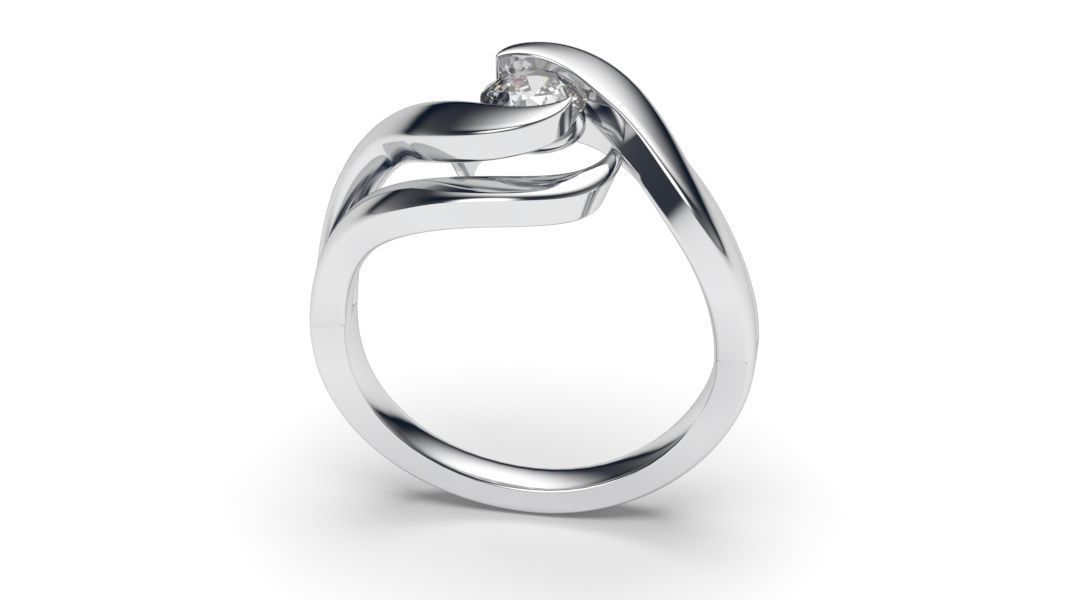 solitaire with ring sizes  8 part S100 3D print model_3
