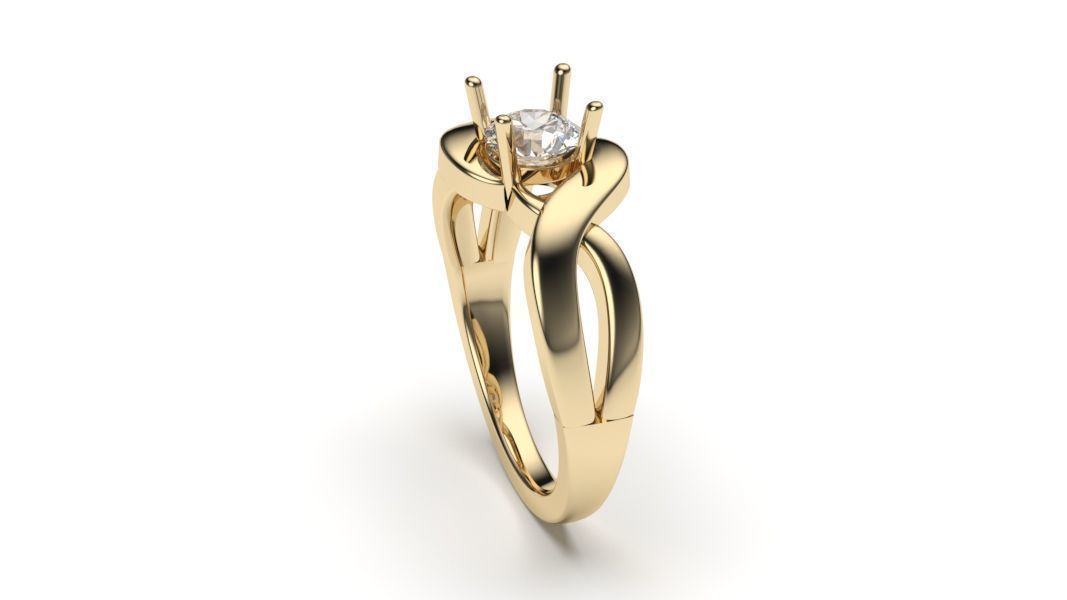solitaire with ring sizes  8 part S101 3D print model_1