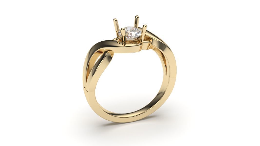 solitaire with ring sizes  8 part S101 3D print model_2