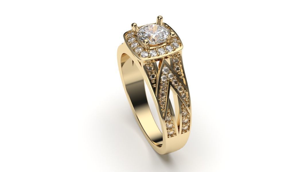 solitaire with ring sizes  8 part S102 3D print model_1