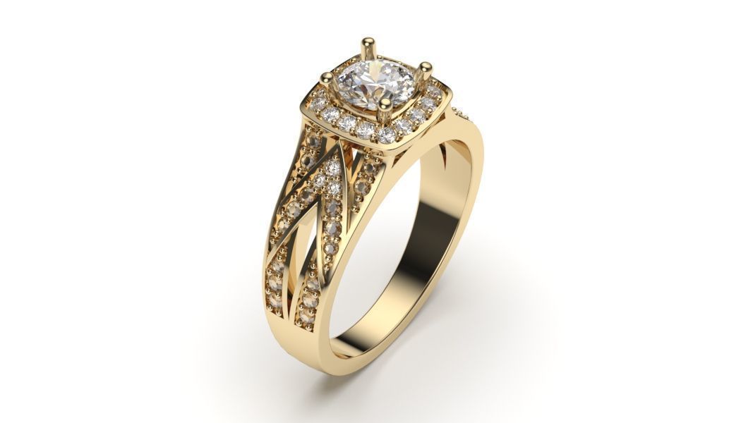 solitaire with ring sizes  8 part S102 3D print model_11