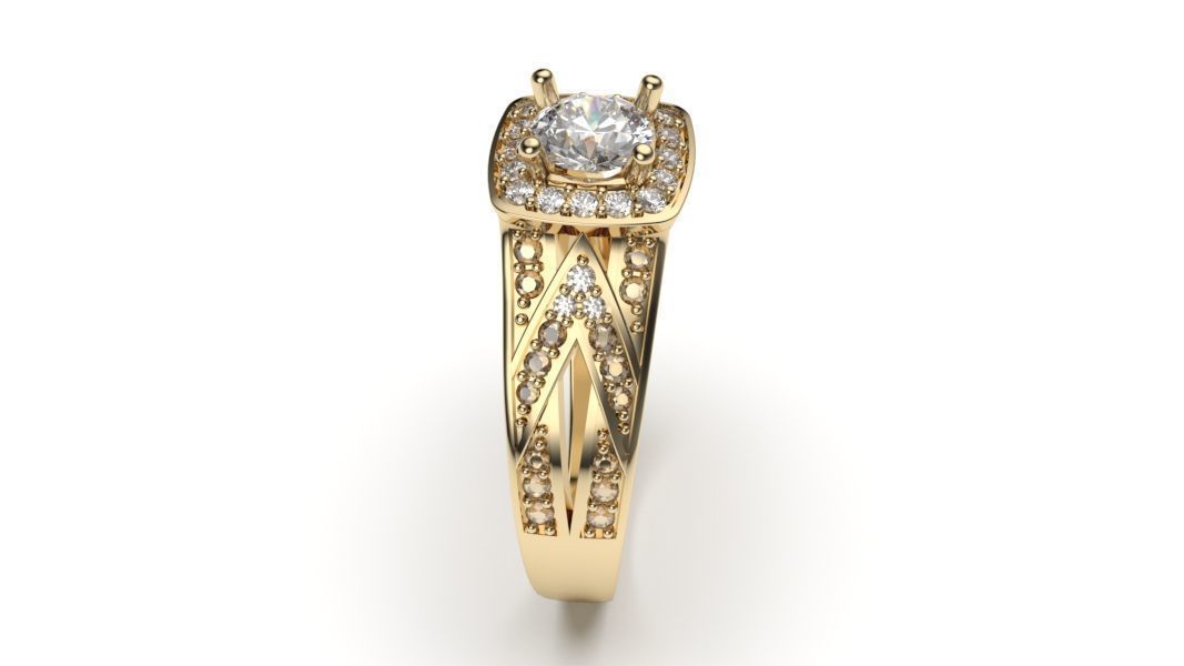 solitaire with ring sizes  8 part S102 3D print model_10