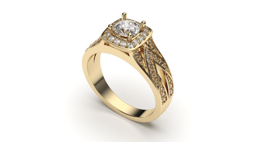 solitaire with ring sizes  8 part S102 3D print model_8