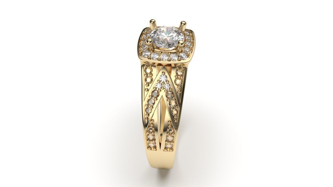 solitaire with ring sizes  8 part S102 3D print model_4
