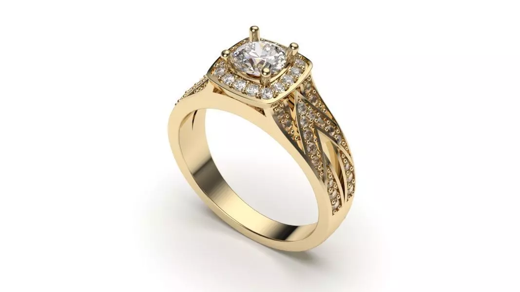 solitaire with ring sizes  8 part S102 3D print model_0