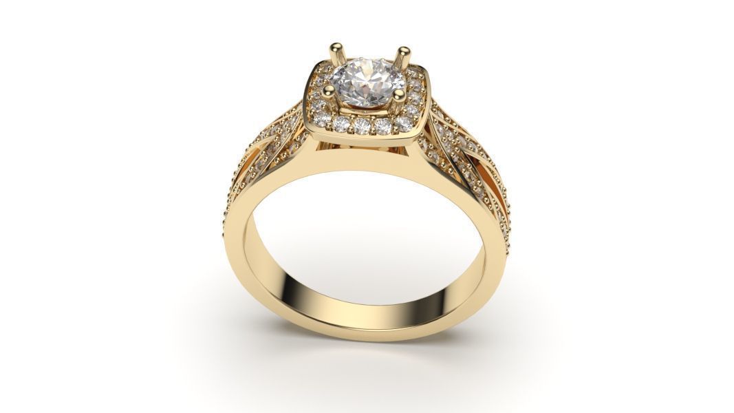 solitaire with ring sizes  8 part S102 3D print model_3