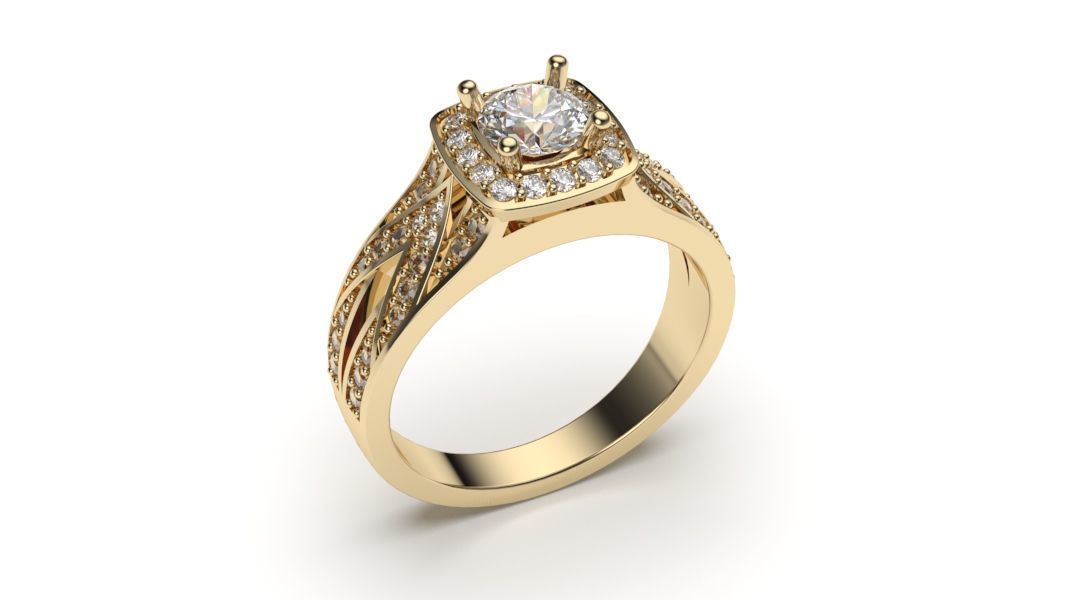 solitaire with ring sizes  8 part S102 3D print model_6