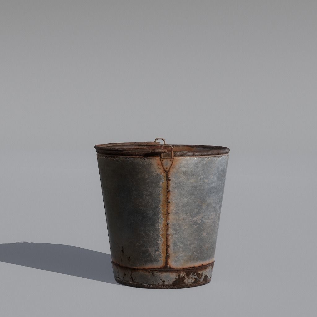 Bucket rusty - rusty Free low-poly 3D model_28