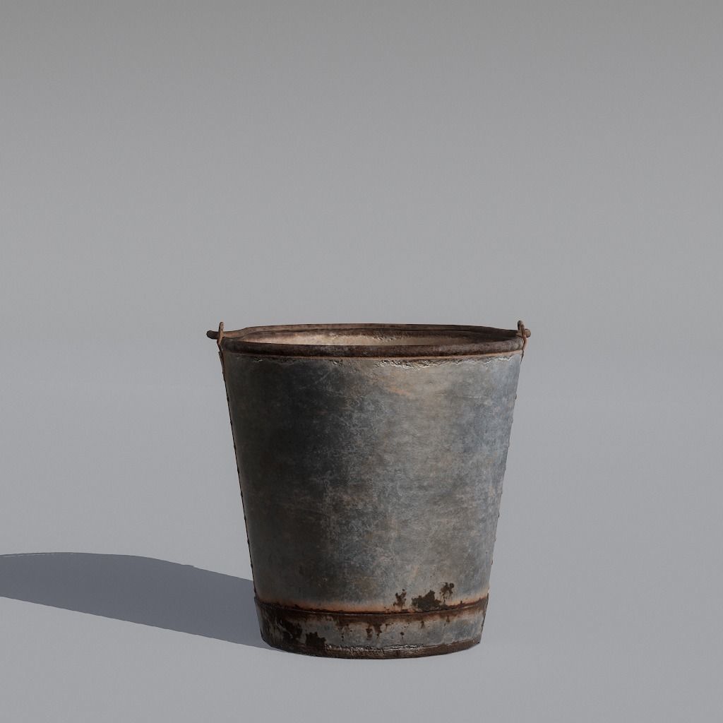 Bucket rusty - rusty Free low-poly 3D model_7
