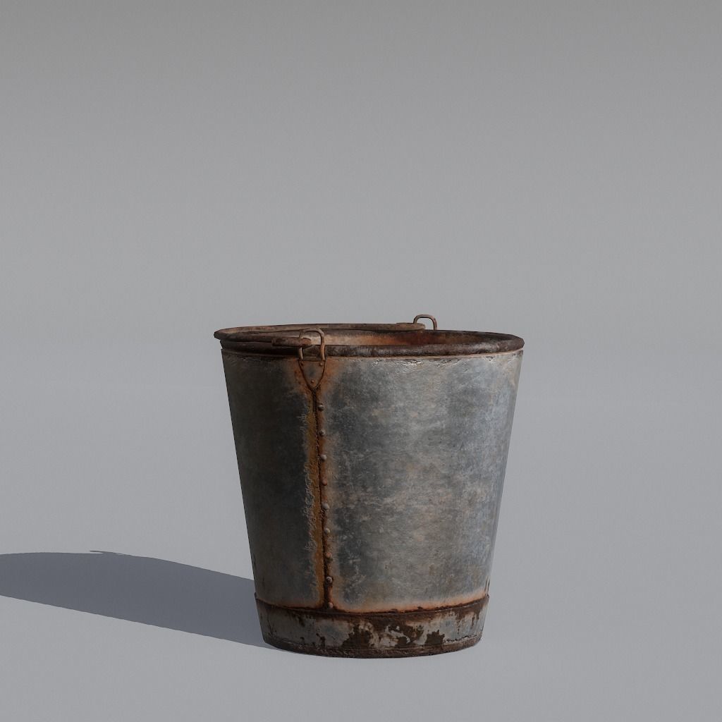 Bucket rusty - rusty Free low-poly 3D model_22