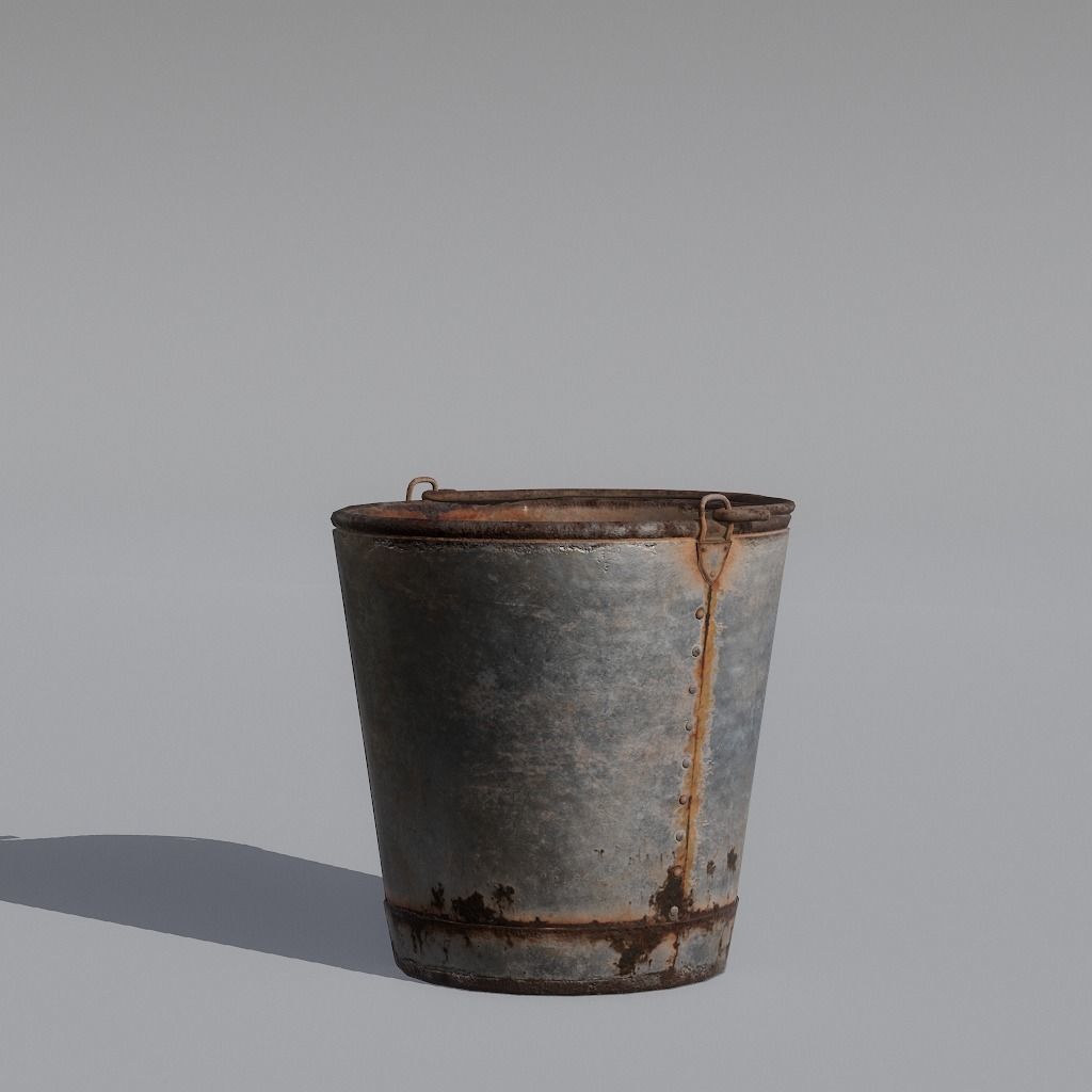 Bucket rusty - rusty Free low-poly 3D model_80