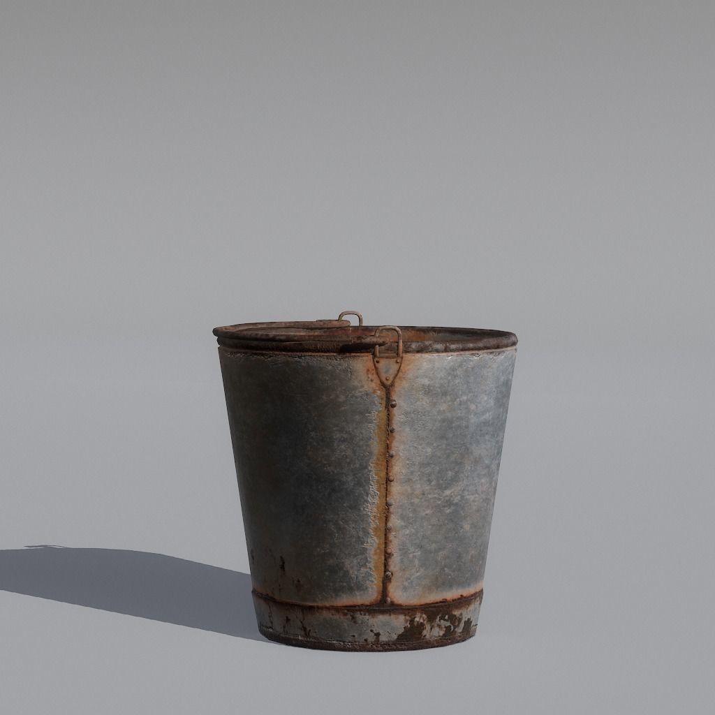 Bucket rusty - rusty Free low-poly 3D model_29