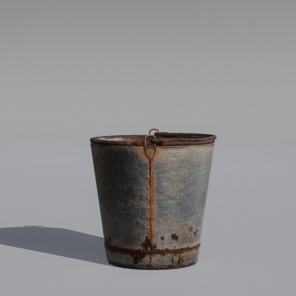 Bucket rusty - rusty Free low-poly 3D model_70