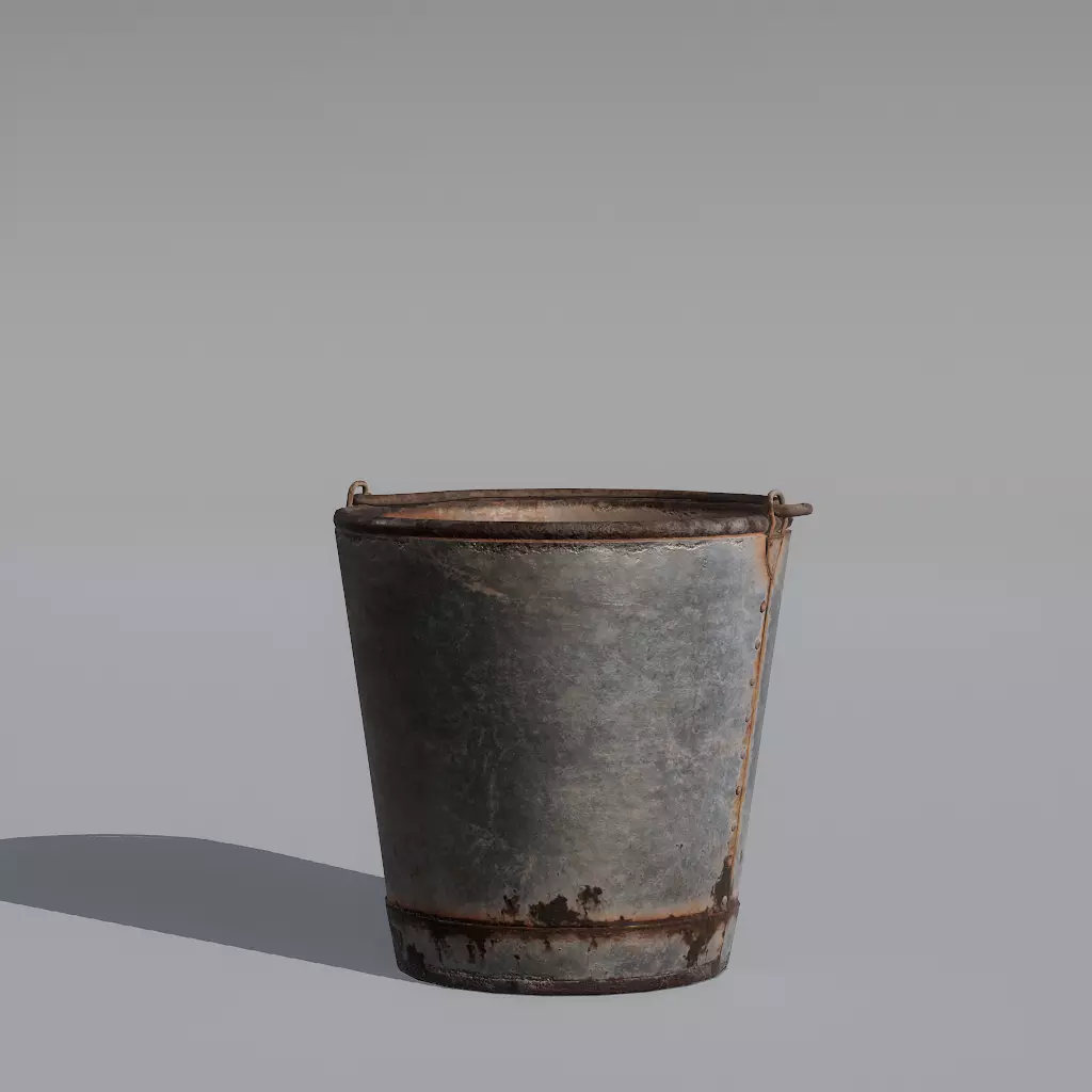 Bucket rusty - rusty Free low-poly 3D model_0