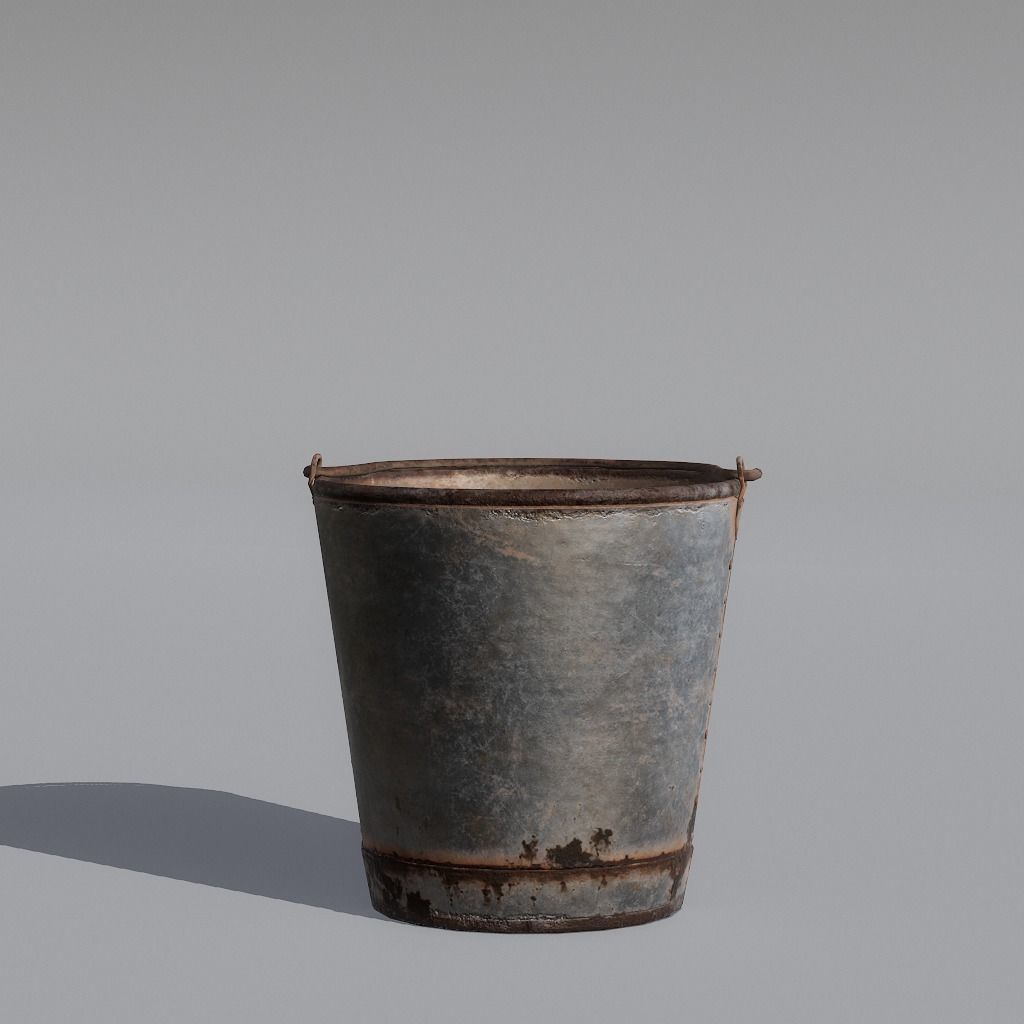 Bucket rusty - rusty Free low-poly 3D model_4