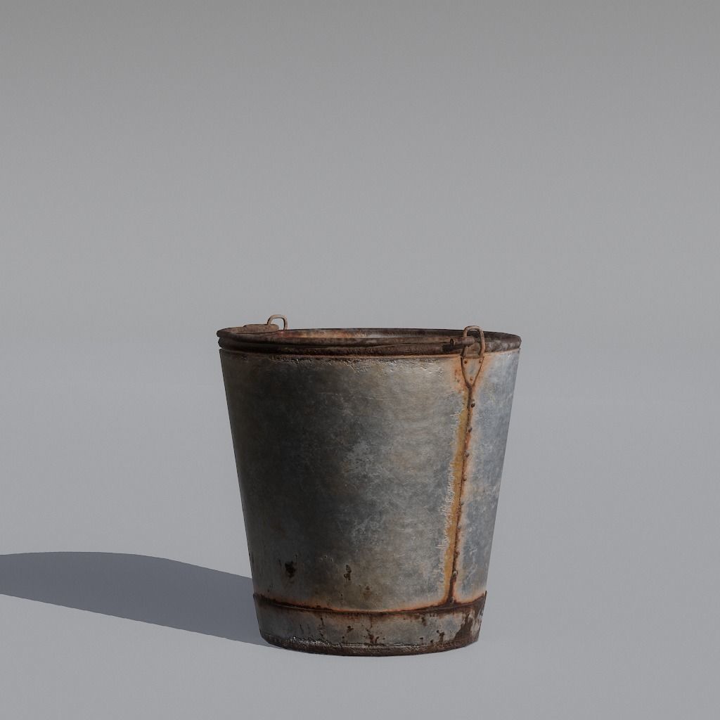 Bucket rusty - rusty Free low-poly 3D model_37