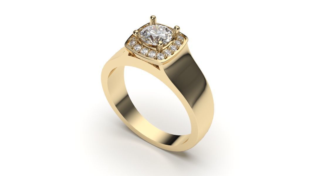 solitaire with ring sizes  8 part S103 3D print model_8